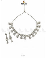 Baguette Fringe Tassel Necklace Set Necklace Sets - Zeesy Jewellery Pakistan | Premium Artificial & Imitation Jewellery
