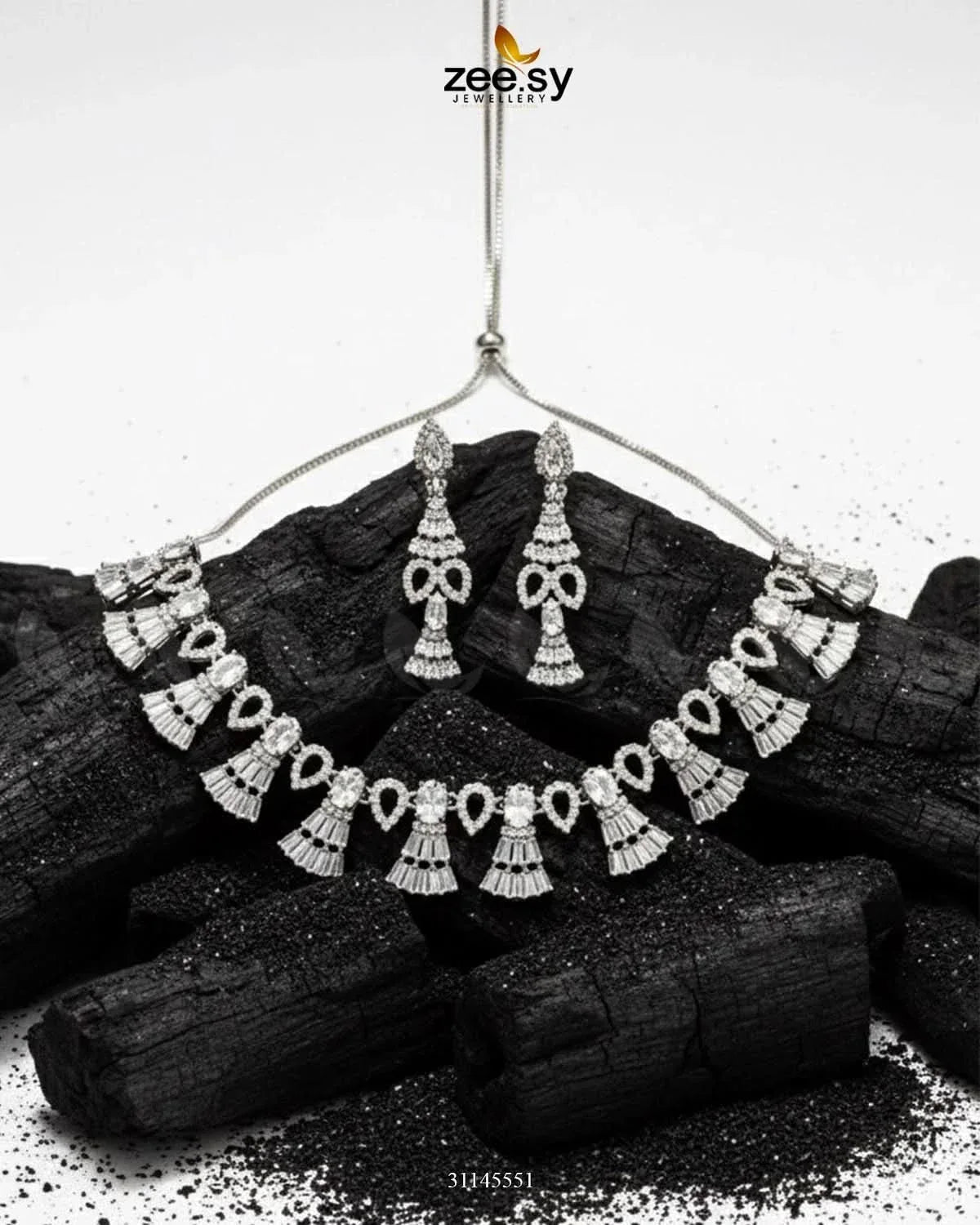 Baguette Fringe Tassel Necklace Set Necklace Sets - Zeesy Jewellery Pakistan | Premium Artificial & Imitation Jewellery