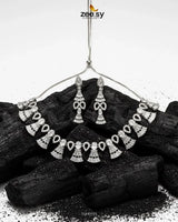 Baguette Fringe Tassel Necklace Set Necklace Sets - Zeesy Jewellery Pakistan | Premium Artificial & Imitation Jewellery