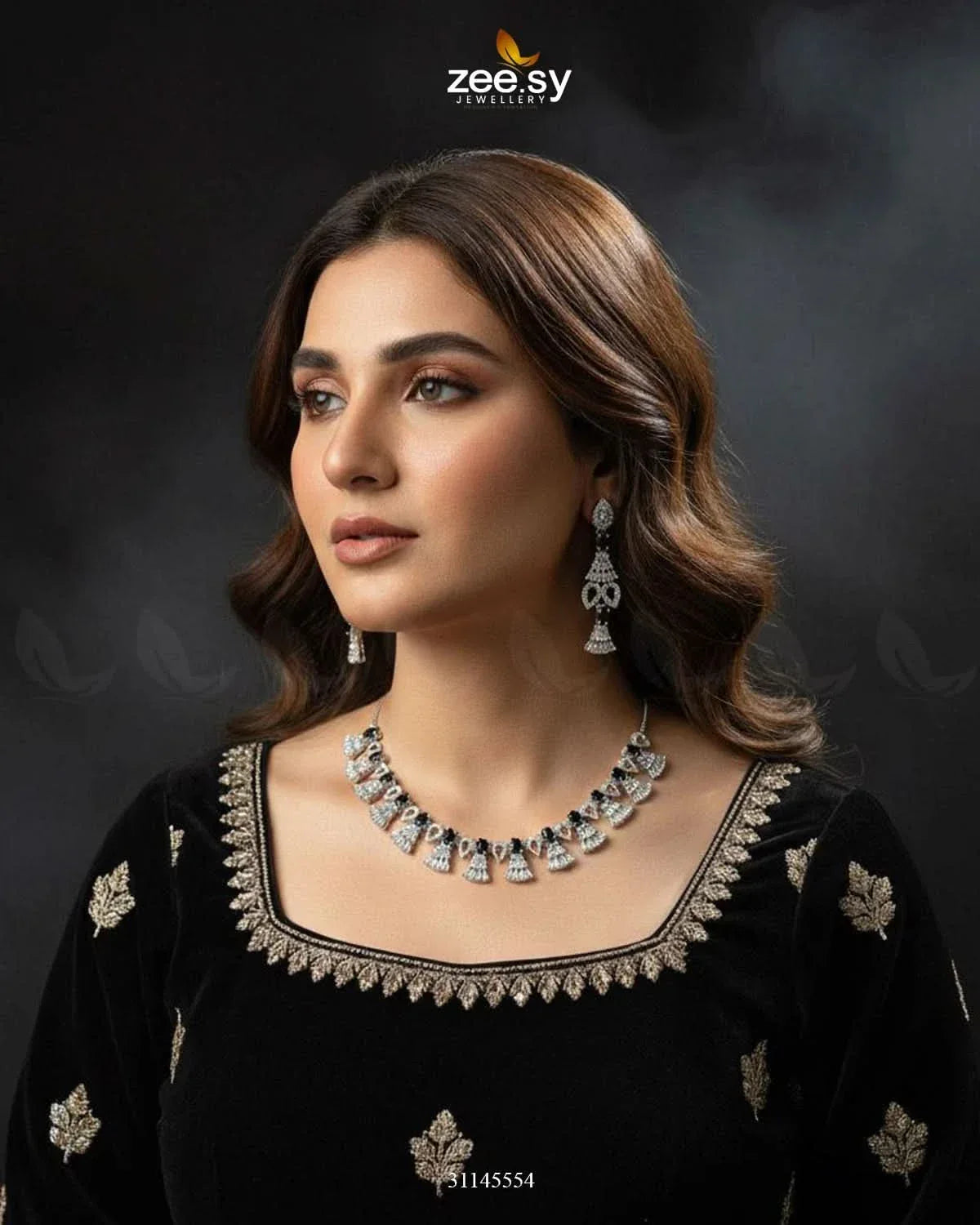 Baguette Fringe Tassel Necklace Set Necklace Sets - Zeesy Jewellery Pakistan | Premium Artificial & Imitation Jewellery