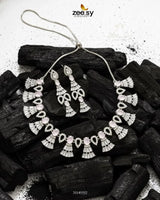 Baguette Fringe Tassel Necklace Set Necklace Sets - Zeesy Jewellery Pakistan | Premium Artificial & Imitation Jewellery