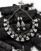 Baguette Fringe Tassel Necklace Set Necklace Sets - Zeesy Jewellery Pakistan | Premium Artificial & Imitation Jewellery