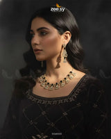 Baguette Fringe Tassel Necklace Set Necklace Sets - Zeesy Jewellery Pakistan | Premium Artificial & Imitation Jewellery