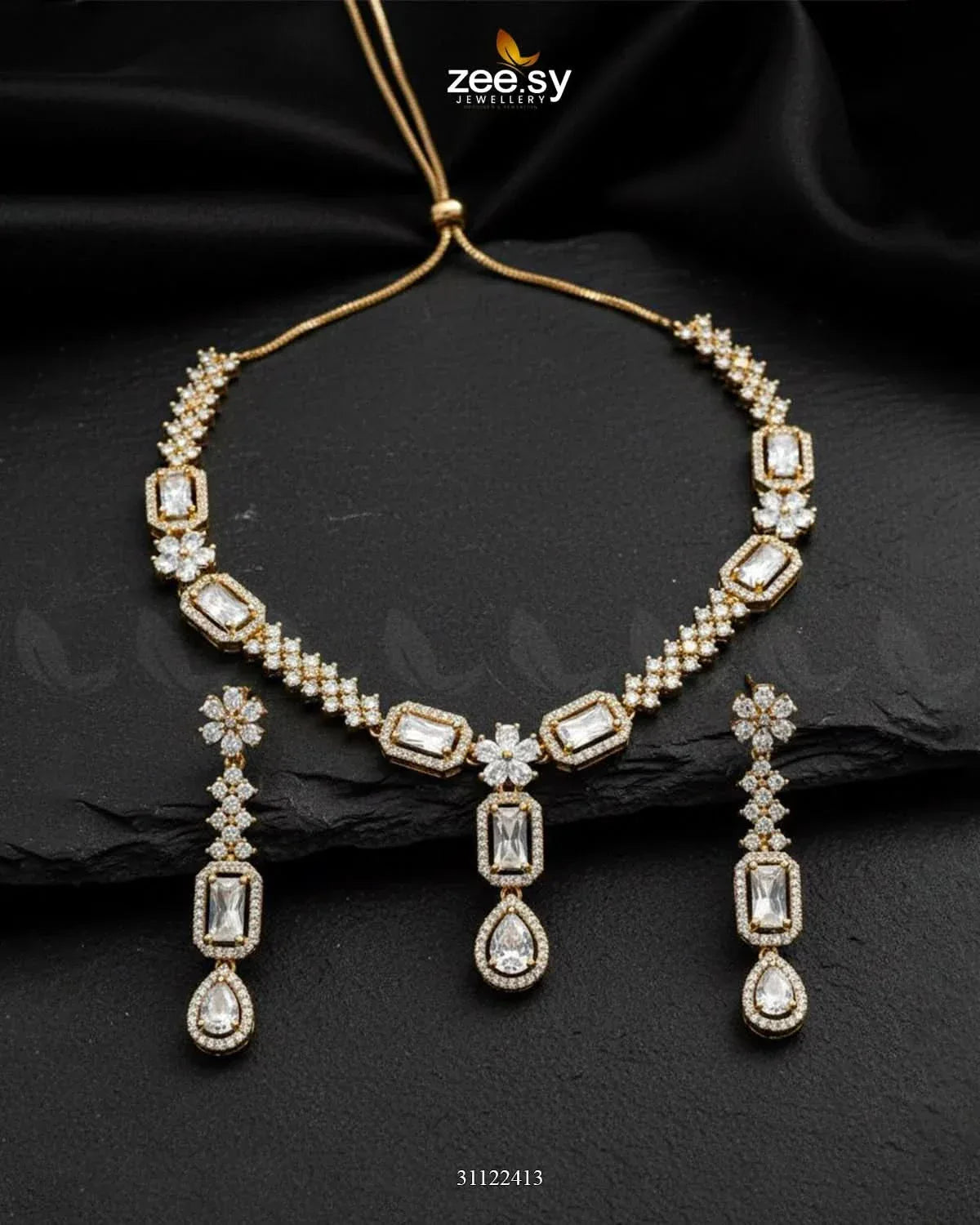 Destiny's Grand Oval Necklace Set Necklace Sets - Zeesy Jewellery Pakistan | Premium Artificial & Imitation Jewellery