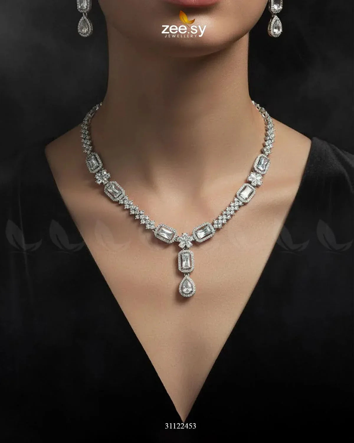 Destiny's Grand Oval Necklace Set Necklace Sets - Zeesy Jewellery Pakistan | Premium Artificial & Imitation Jewellery