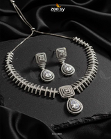 Kavita Art Oval Crystal Necklace Set Necklace Sets - Zeesy Jewellery Pakistan | Premium Artificial & Imitation Jewellery