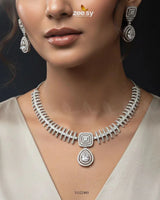 Kavita Art Oval Crystal Necklace Set Necklace Sets - Zeesy Jewellery Pakistan | Premium Artificial & Imitation Jewellery