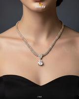 RHS09 Nargis Zircon Necklace set featuring sparkling zircon stones and elegant design, perfect for special occasions.