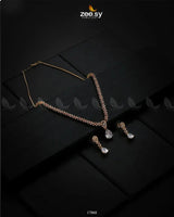 Elegant RHS09 Nargis Zircon Necklace set featuring sparkling zircon stones on a delicate chain.