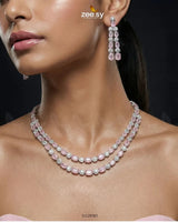 Silver Frost Glimmer Necklace Set Necklace Sets - Zeesy Jewellery Pakistan | Premium Artificial & Imitation Jewellery