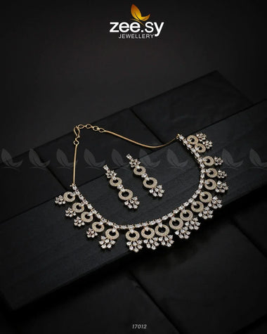Statement Pieces Necklace Golden White Necklace Sets - Zeesy Jewellery Pakistan | Premium Artificial & Imitation Jewellery