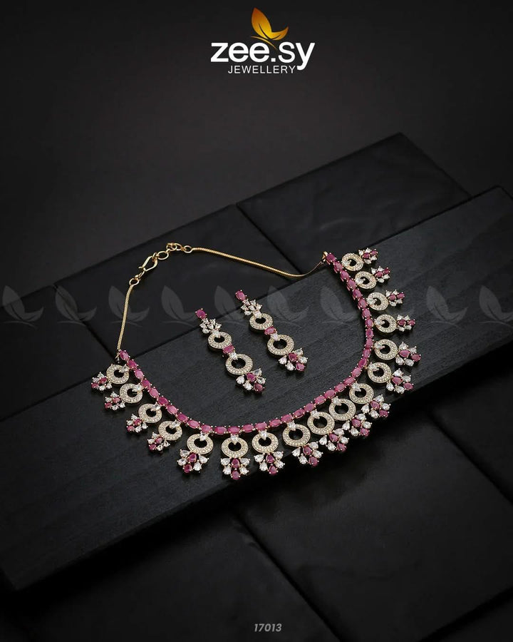 Statement Pieces Necklace Golden Red Necklace Sets - Zeesy Jewellery Pakistan | Premium Artificial & Imitation Jewellery