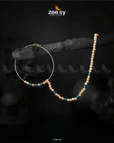 NOSE RING-0002 Crystal Green Champagne Nose ring - Zeesy Jewellery Pakistan | Premium Artificial & Imitation Jewellery