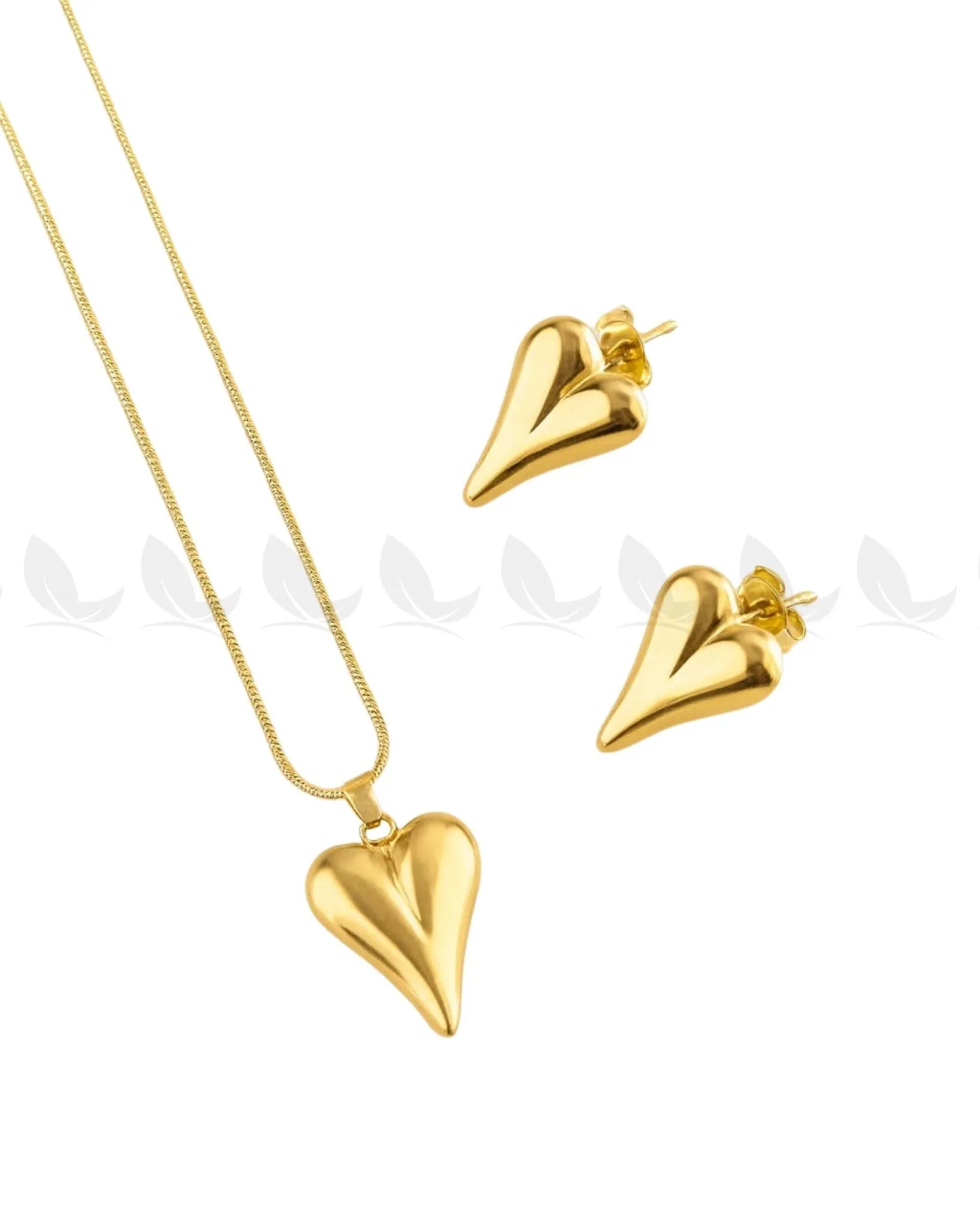 Chic Gold Puffed Heart Pendant Pendant - Zeesy Jewellery Pakistan | Premium Artificial & Imitation Jewellery