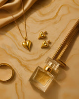 Chic Gold Puffed Heart Pendant Pendant - Zeesy Jewellery Pakistan | Premium Artificial & Imitation Jewellery