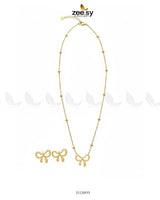 Delicate Ribbon Bow Pendant Set Pendant - Zeesy Jewellery Pakistan | Premium Artificial & Imitation Jewellery