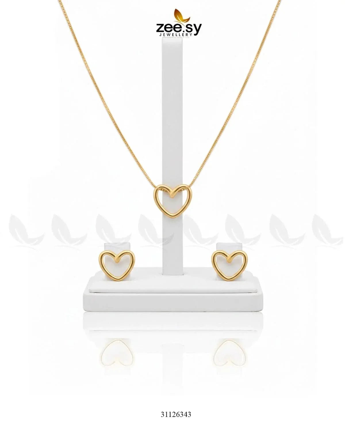 Hallow Heart Pendant Set Pendant - Zeesy Jewellery Pakistan | Premium Artificial & Imitation Jewellery