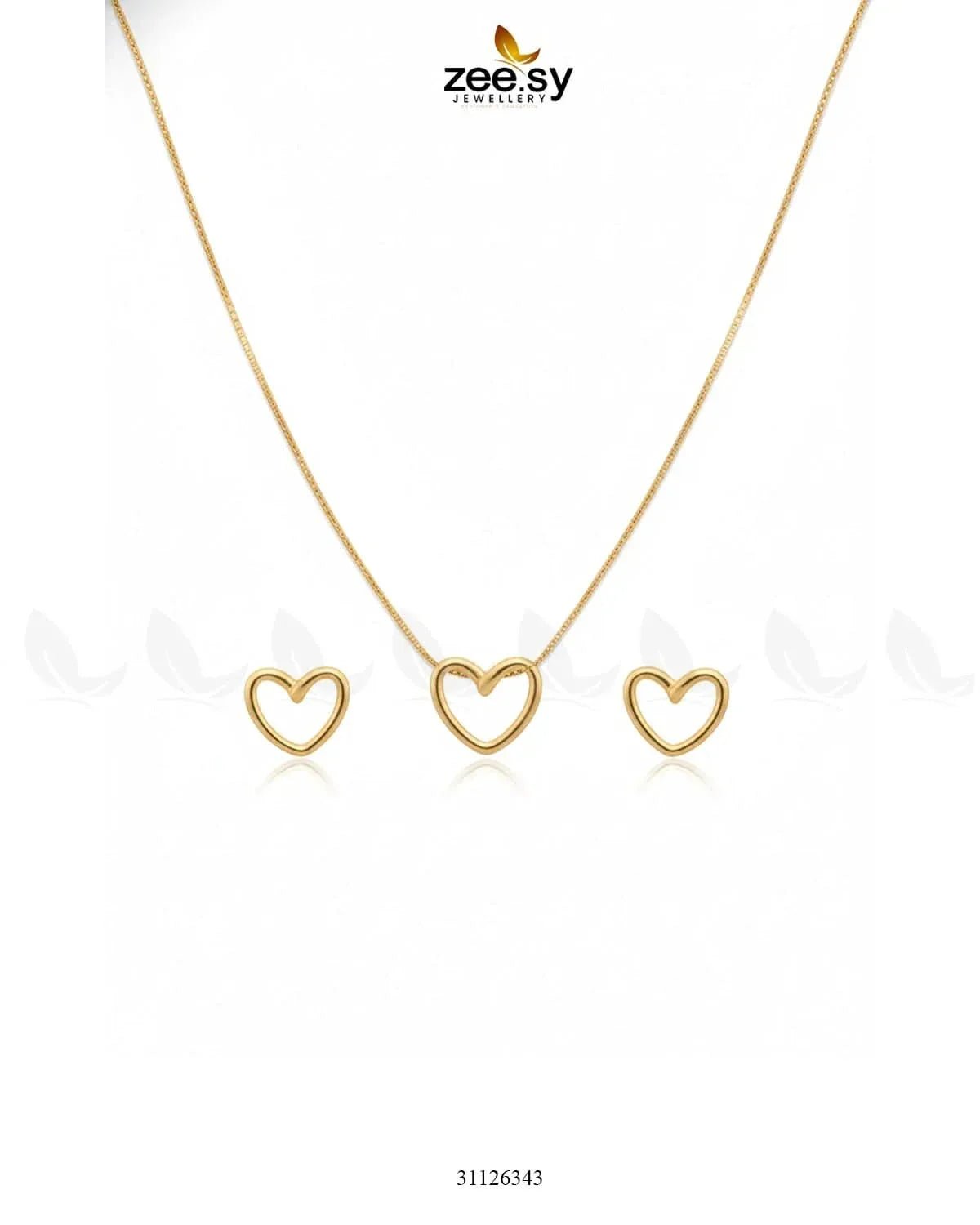 Hallow Heart Pendant Set Pendant - Zeesy Jewellery Pakistan | Premium Artificial & Imitation Jewellery