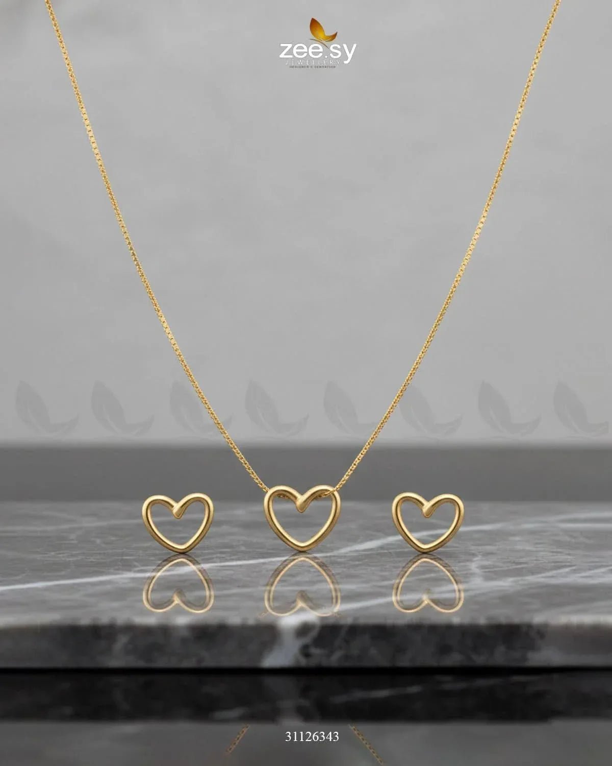 Hallow Heart Pendant Set Pendant - Zeesy Jewellery Pakistan | Premium Artificial & Imitation Jewellery