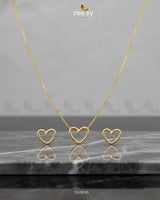 Hallow Heart Pendant Set Pendant - Zeesy Jewellery Pakistan | Premium Artificial & Imitation Jewellery