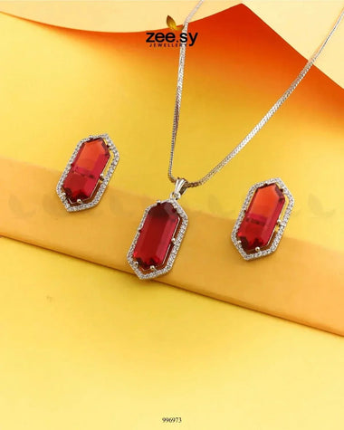 Jade Pendant set Fuchsia Pendant - Zeesy Jewellery Pakistan | Premium Artificial & Imitation Jewellery