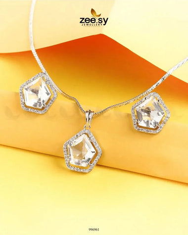 Daimond Pendant Set White Pendant - Zeesy Jewellery Pakistan | Premium Artificial & Imitation Jewellery
