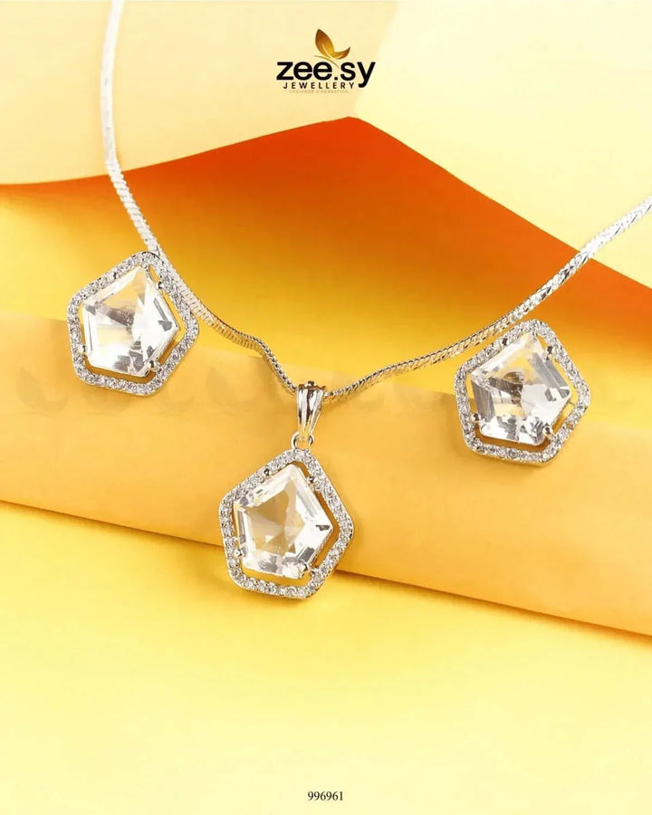 Daimond Pendant Set White Pendant - Zeesy Jewellery Pakistan | Premium Artificial & Imitation Jewellery
