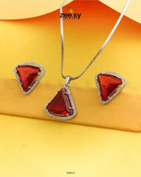 Tetrahedron Pendant Set - Zeesy.pk