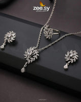PENDANT-0100 Silver White Pendant - Zeesy Jewellery Pakistan | Premium Artificial & Imitation Jewellery