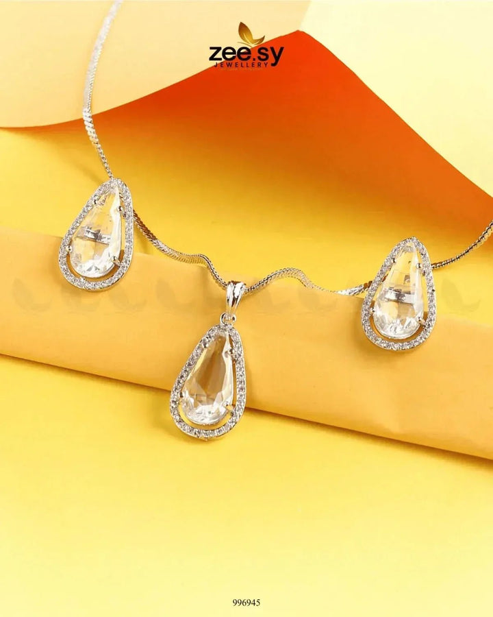Nova Pendant Set White Pendant - Zeesy Jewellery Pakistan | Premium Artificial & Imitation Jewellery
