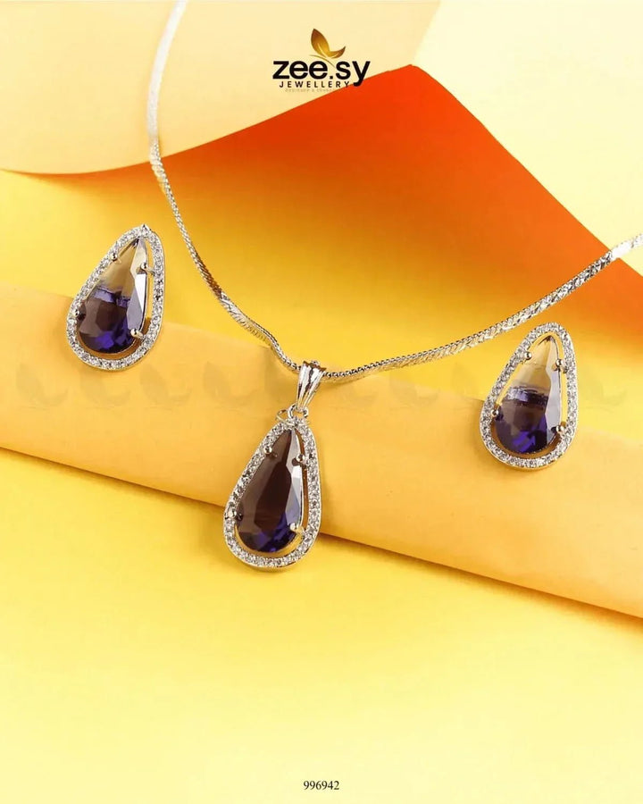 Nova Pendant Set Purple Pendant - Zeesy Jewellery Pakistan | Premium Artificial & Imitation Jewellery