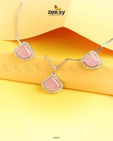 Meissa Pendant Set Mint pink Pendant - Zeesy Jewellery Pakistan | Premium Artificial & Imitation Jewellery