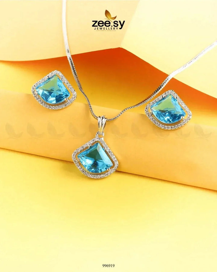 Meissa Pendant Set Ocean Blue Pendant - Zeesy Jewellery Pakistan | Premium Artificial & Imitation Jewellery
