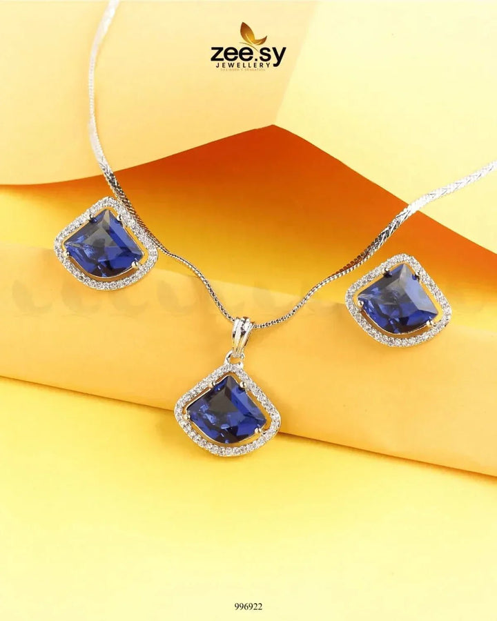Meissa Pendant Set Dark Blue Pendant - Zeesy Jewellery Pakistan | Premium Artificial & Imitation Jewellery