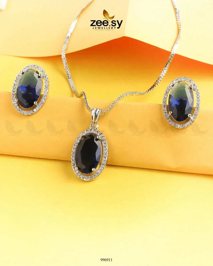 Polaris Pendant Set Dark Blue Pendant - Zeesy Jewellery Pakistan | Premium Artificial & Imitation Jewellery