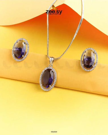 Polaris Pendant Set Purple Pendant - Zeesy Jewellery Pakistan | Premium Artificial & Imitation Jewellery