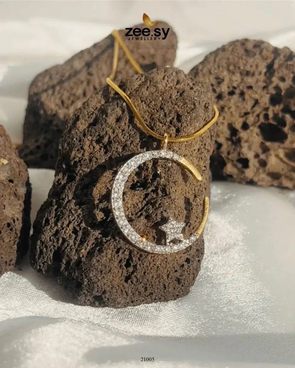 Chandi Moon Pendant - Zeesy.pk