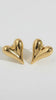 Chic Gold Plated Puffed Heart Stud Earrings
