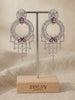 Mauve Lattice Round Zirconia Earrings