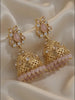 Regal Drop Stone Jhumka Earrings
