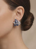 Starlight Floral Zircon Earrings - Silver