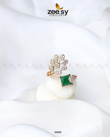 Delicate Leaf Ring Green Rings - Zeesy Jewellery Pakistan | Premium Artificial & Imitation Jewellery