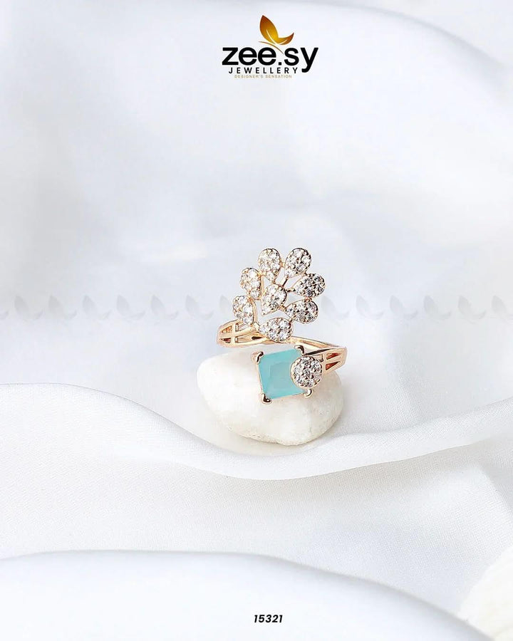 Delicate Leaf Ring Feroza Rings - Zeesy Jewellery Pakistan | Premium Artificial & Imitation Jewellery