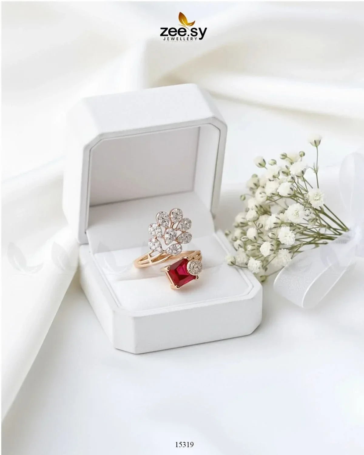 Delicate Leaf Ring - Zeesy.pk