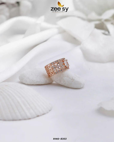 Capucine Stepping Stone Zircon Ring White Finger Ring - Zeesy Jewellery Pakistan | Premium Artificial & Imitation Jewellery