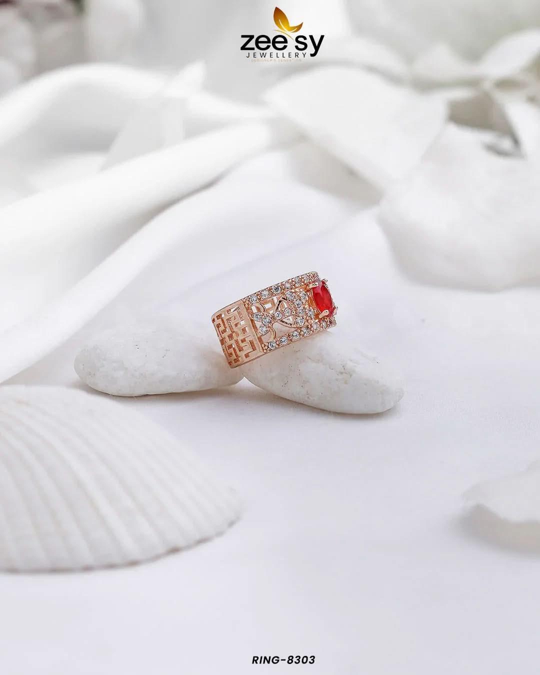 Ring-8303 Red Rings - Zeesy Jewellery Pakistan | Premium Artificial & Imitation Jewellery