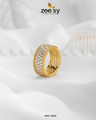 RING-8284 Golden Rings - Zeesy Jewellery Pakistan | Premium Artificial & Imitation Jewellery