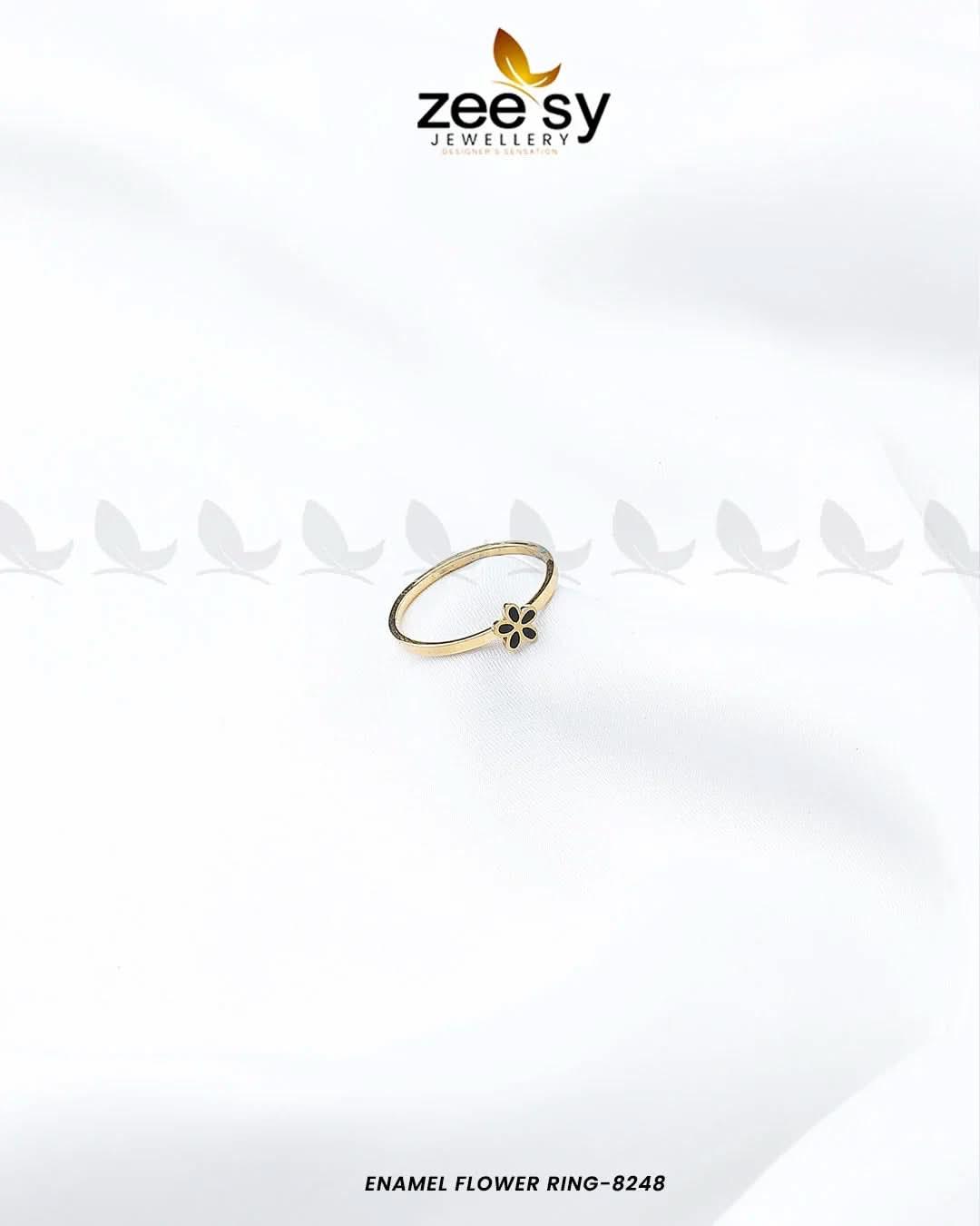 Enamel flower Ring-8248 - Zeesy.pk