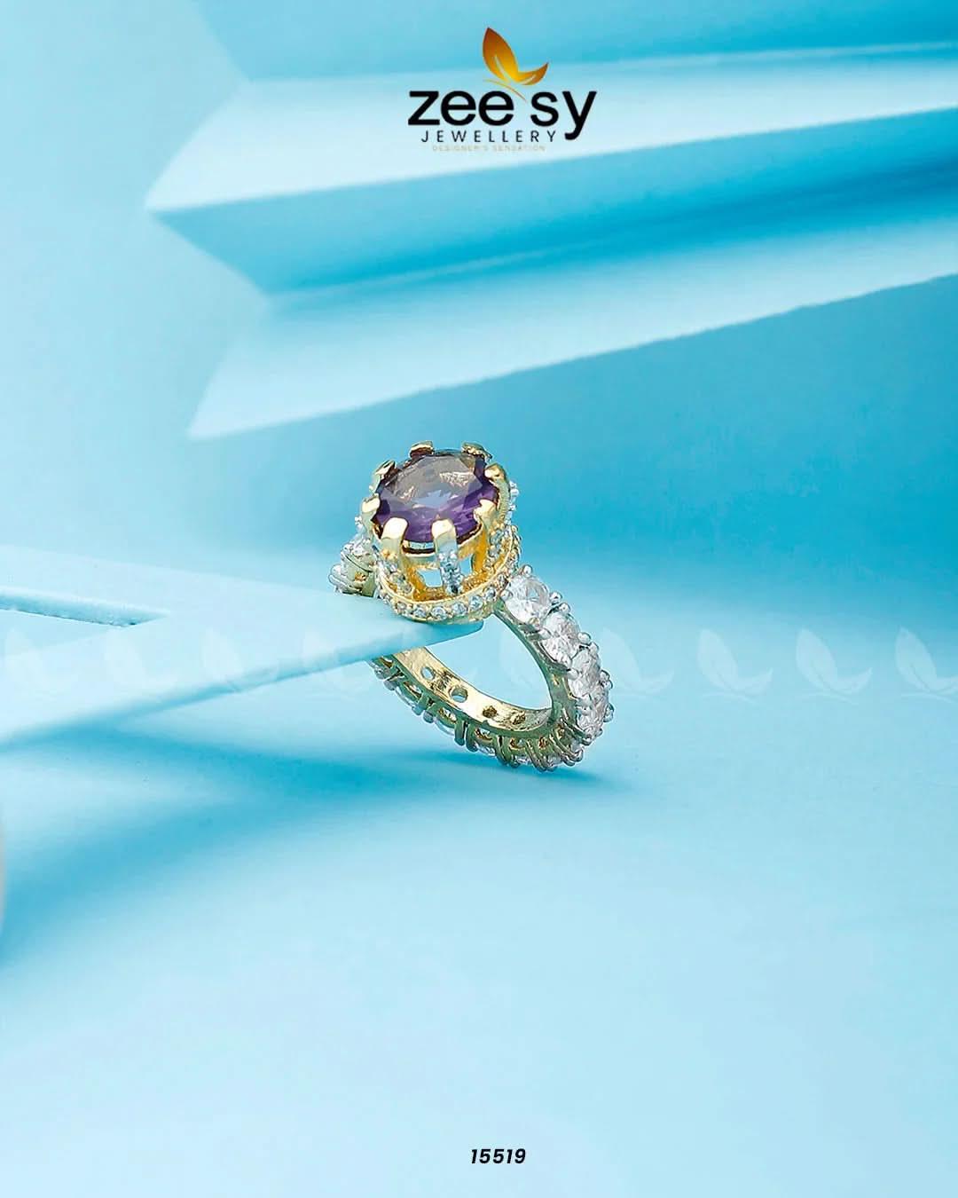 Moana Ring Golden Purple Rings - Zeesy Jewellery Pakistan | Premium Artificial & Imitation Jewellery