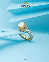 Moana Ring Golden White Rings - Zeesy Jewellery Pakistan | Premium Artificial & Imitation Jewellery